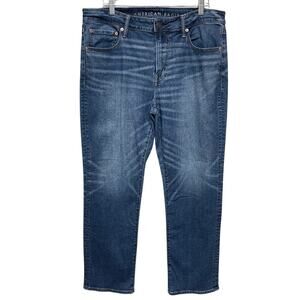 American Eagle ORIGINAL STRAIGHT Jeans Men 36x30 Medium Wash Airflex+ Denim